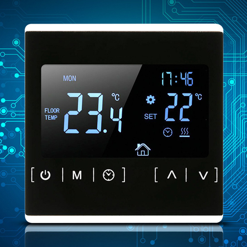Mingke Electric Heating Floor Heating Thermostat High-Power Touch Screen Weekly Programming Temperature Controller Dual Temperature Dual Control Mingke Electric Heating Floor Heating Thermostat High-Power Touch Screen Weekly Programming Temperature Controller Dual Temperature Dual Control