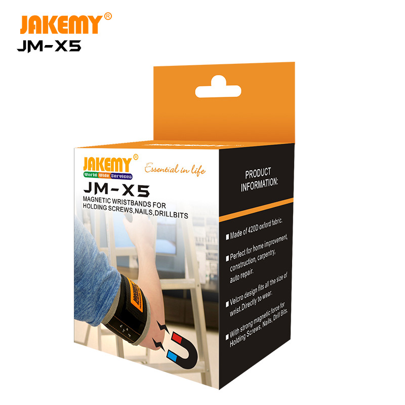 JM-X5批发家装零件收纳手环 电工螺丝刀零件收纳磁性腕带JAKEMY