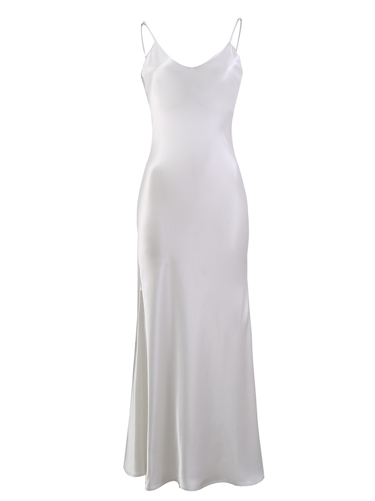 气质性感吊带连衣裙女无袖长裙醋酸面料