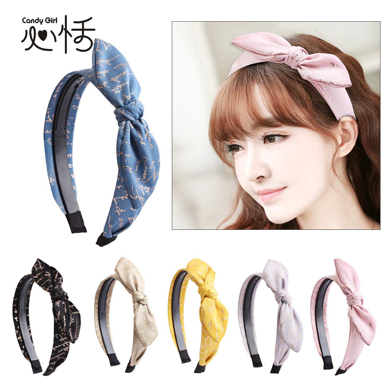 2019廠家直銷新款韓版頭飾發飾批發 布藝發夾飾品 兒童蝴蝶結發箍