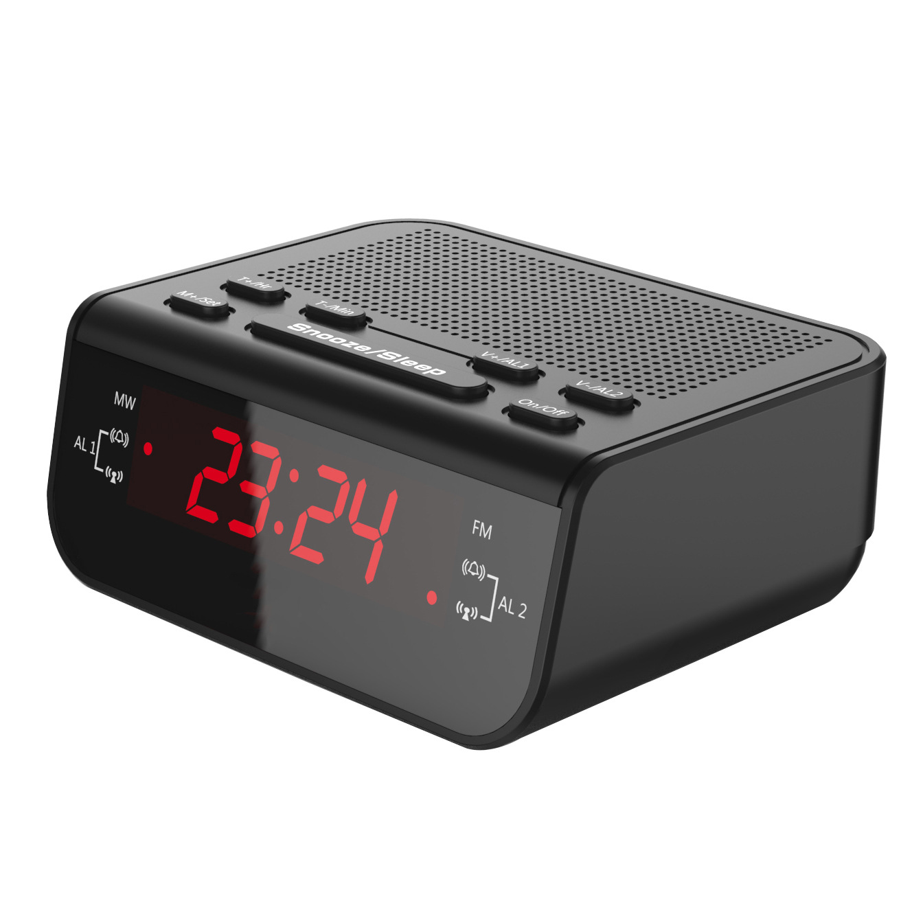 红色LED钟控收音机 AM/FM多功能数字收音机 alarm clock radio