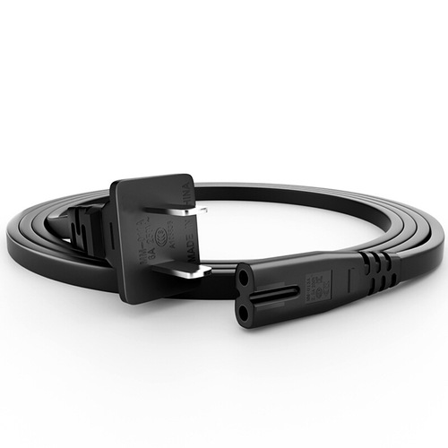 Pure copper 0.75 square 3C national standard power cord with two flat plug and eight-shaped tail AC two-core 8-shaped tail power cord