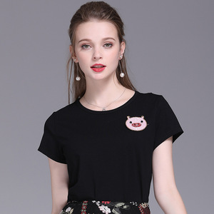 New Summer Cartoon Piglet Loose Comfortable Slender Cotton T-shirt