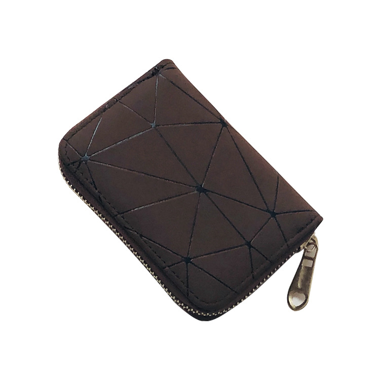 Korean Rhombus Organ Fashion Multi-card Position Business Card Holder Zipper Card Holder Coin Purse For Women display picture 2