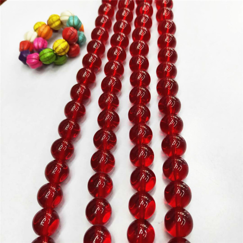 Wholesale of special crystal jewelry, large red crystal glass loose beads, DIY round bead jewelry, bead matching factory direct sales detail image 5