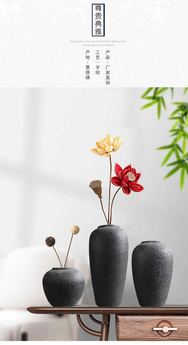 中式禅意插花装饰客厅家居玄关视柜陶瓷干花摆件中式复古花瓶批发-阿里巴巴