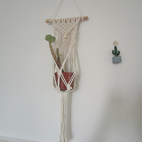 Hand-woven hanging basket, hanging pocket, bohemian tapestry, hotel living room, bedroom gardening decoration, mesh pocket, aerial pendant