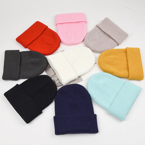 Korean style autumn and winter knitted hats new woolen hats men and women landlord hats yuppie baotou cold hat gangster melon skin hat trendy