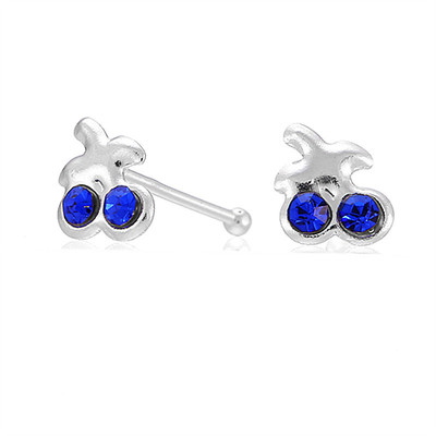 外贸电商爆款 精致经典樱桃鼻环 银饰鼻钉 鼻饰 穿刺饰品批发|ru