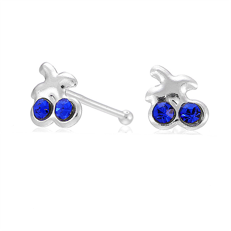 外贸电商爆款 精致经典樱桃鼻环 银饰鼻钉 鼻饰 穿刺饰品批发|ru