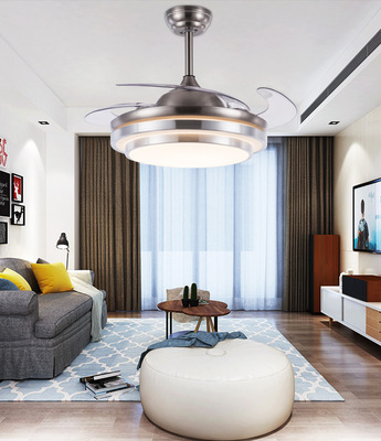 宅神吊扇灯隐形装饰风扇灯客厅餐厅带风扇吊灯42寸LED风扇灯吊灯