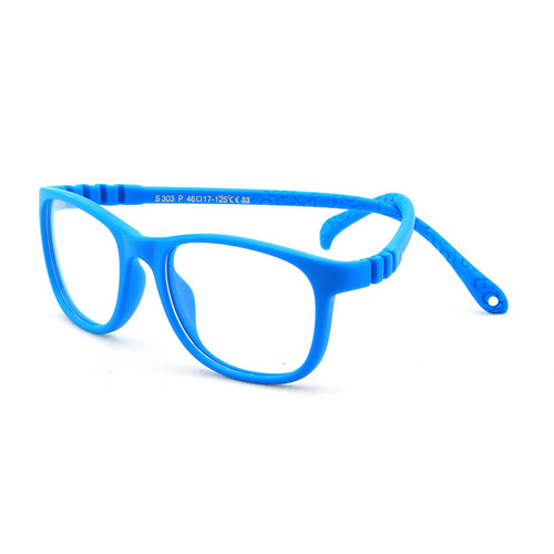 儿童硅胶眼镜男童户外运动眼镜框近视带头绳平光镜小孩眼镜架P303