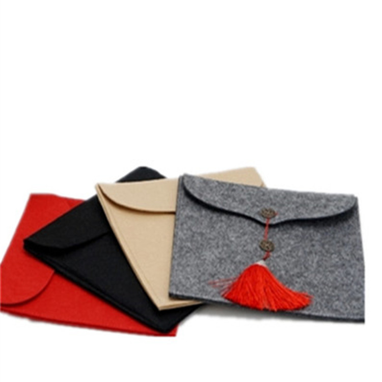 复古流苏毛毡茶饼包装袋茶砖礼盒200g357g普洱茶饼布袋茶叶袋