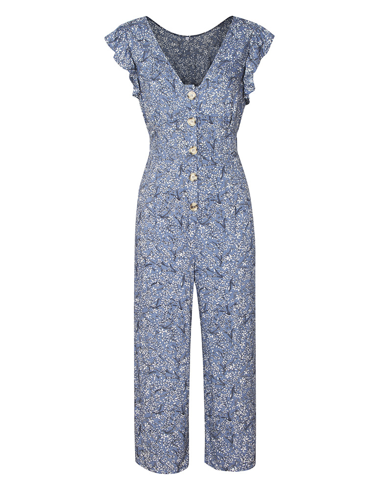 casual straight floral jumpsuit NSDY7651