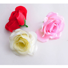 仿真玫瑰花朵婚礼背景花墙路引花球插花跨境绢布玫瑰花头