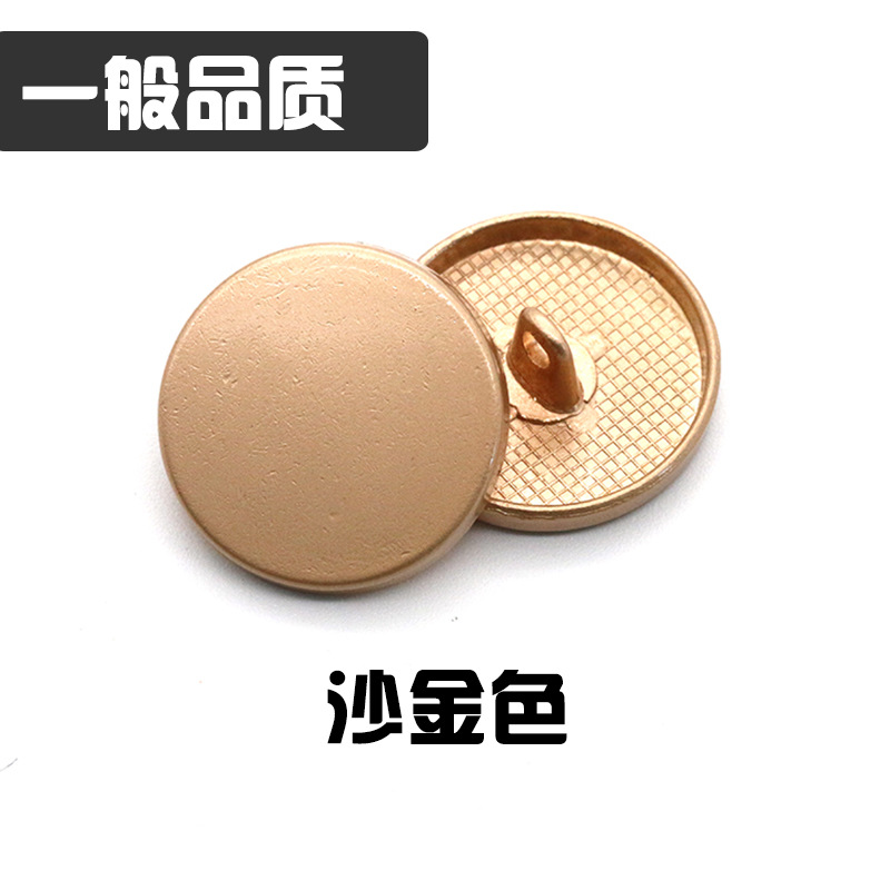 Fuente de la fábrica de metal Botón de metal de calidad de espejo plano hebilla de la moda hebilla de la capa redonda de coser a mano hebilla de pie alto