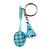 Realistic metal keychain for badminton, racket, pendant, Birthday gift