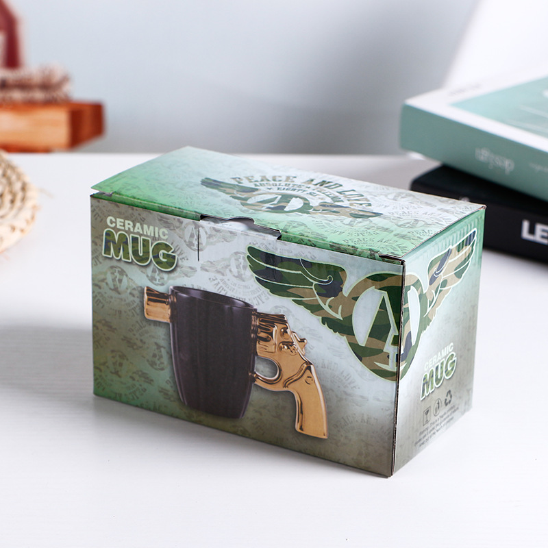 时尚创意陶瓷造型杯网红左轮枪杯3D陶瓷杯个性咖啡饮水杯饮具批发