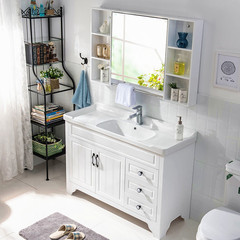 Wholesale solid wood bathroom cabinet combination washbasin simple modern washbasin oak bathroom cabinet