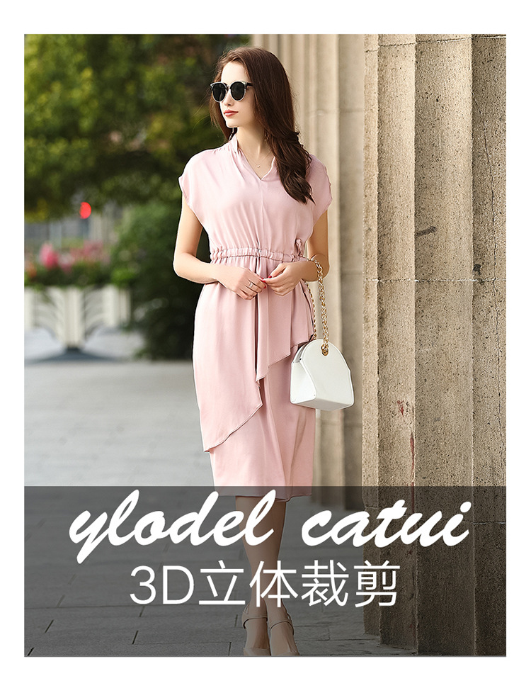 B4380 3100K VÁY ĐẦM LIỀN THÂN NỮ HANTDC CỔ CHỮ V THỜI TRANG NỮ LỤA TƠ TẰM G06 SẢN PHẨM MỚI