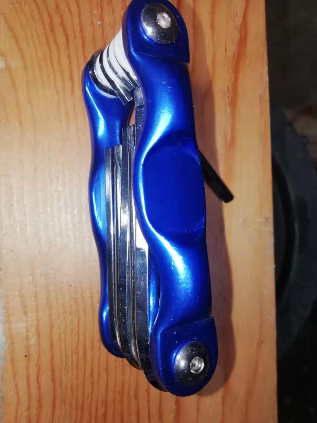 厂家直销订做 9字折叠成套高档彩铝合金支架电镀螺丝刀内六角扳手