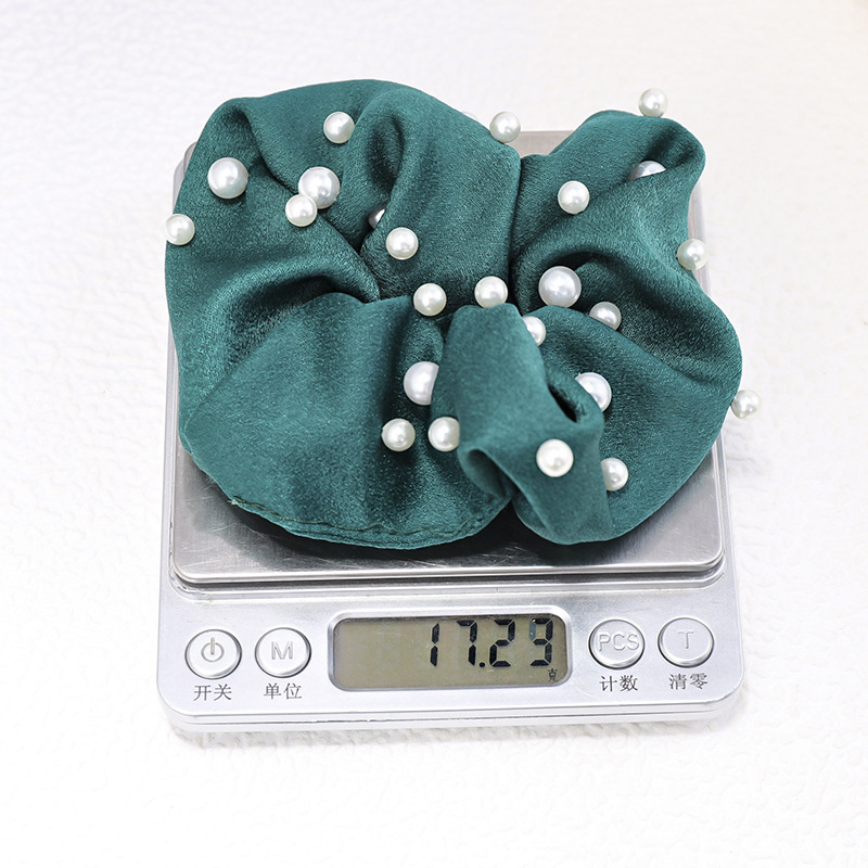Acetate Segment Nail Pearl Hair Rope Chic Fabric Hair Ring Head Rope Wholesale display picture 3