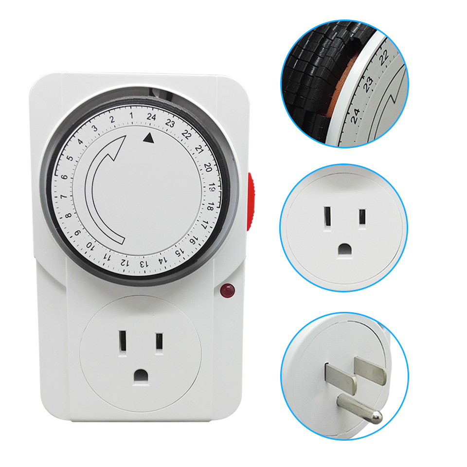 EU Timer Switch Timer 24 Hours Plug in Mechanical Grounded