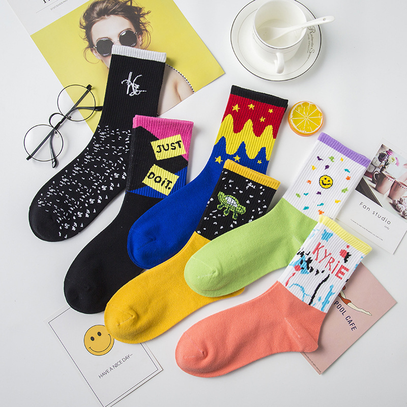 womens-trendy-cartoon-long-tube-socks-colorful-letter-student-smiley-face-socks-loose-cotton-sports-leisure womens-trendy-cartoon-long-tube-socks-colorful-letter-student-smiley-face-socks-loose-cotton-sports-leisure