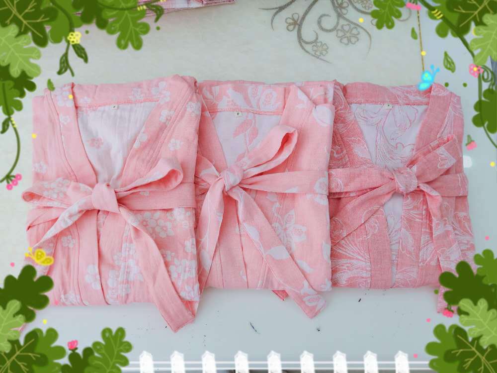 纯棉双层纱面料现货格子双层纱布色织水洗棉布家居服睡衣浴袍套装