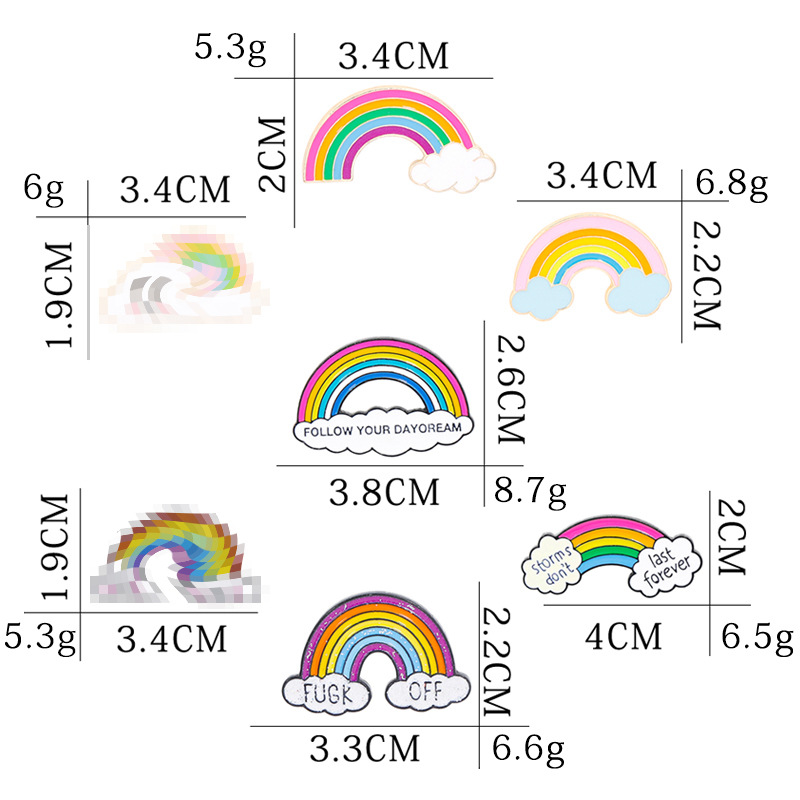 Cartoon Cute Colorful Rainbow Brooch display picture 12