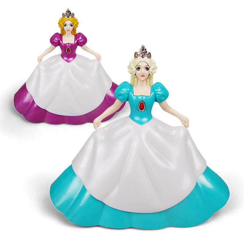 Los nuevos niños educativos princesa eléctrica juguete móvil elevación 360 grados de rotación que cambia color música ligera Venta caliente