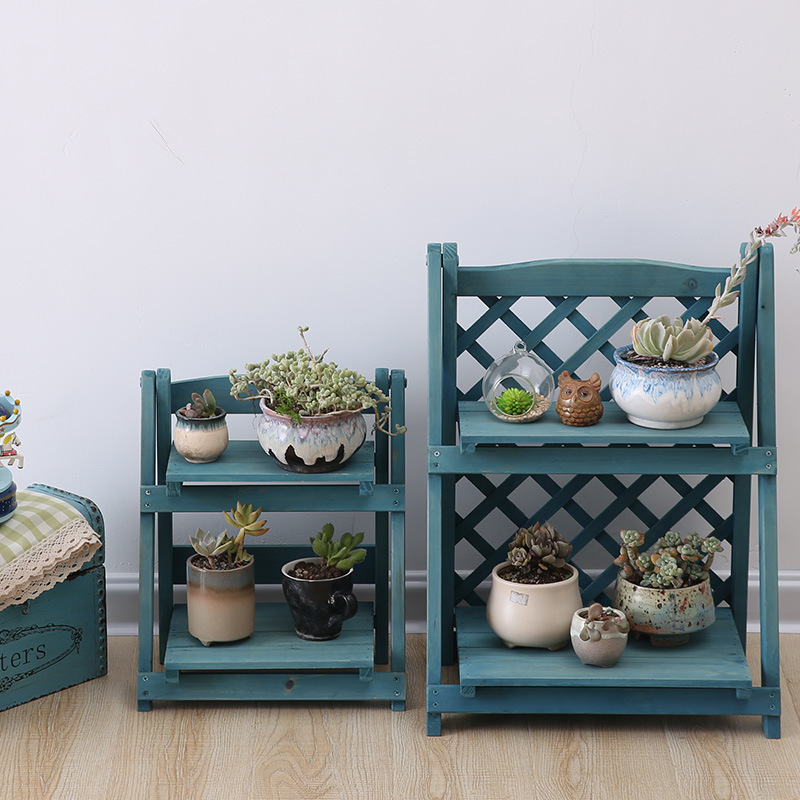 白色两层折叠网格花格板花架书架置物架书桌架福建龙岩香杉木防腐|ru