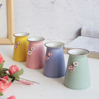 小額批發滿包郵 水培小花瓶 陶瓷綠植花盆 銅錢草容器桌面小擺件