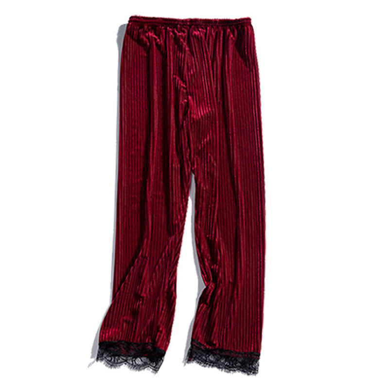 Nouveau Épais Pyjama En Velours Or Dames Pantalons Pour La Maison Pantalon Chaud Chaud Bande Droite Fée Coréenne Pantalon Décontracté En Gros display picture 2