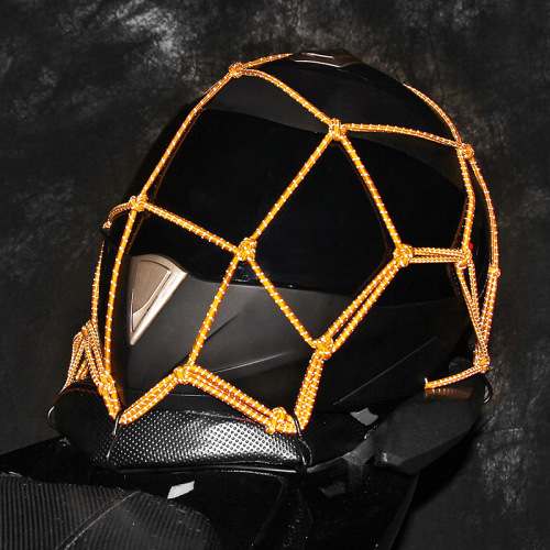Motorcycle net pocket fuel tank helmet fixed net luggage pocket elastic night reflective straps straps rear seat equipment riding