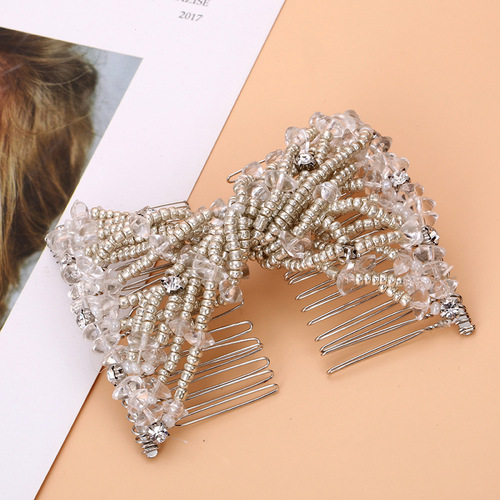 Cross-border new versatile hair comb European and American women's hair twister ponytail decoration Guangdong hair comb pearl magic insert comb