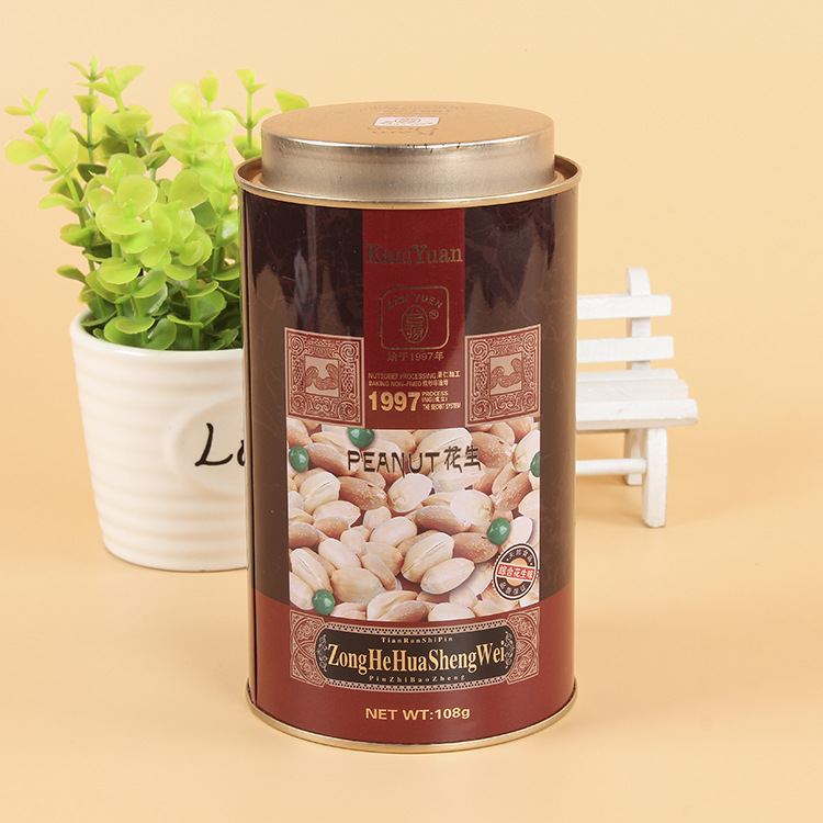 通用花生坚果包装金属铁罐 彩印内塞盖耐储存防潮圆形食品铁罐
