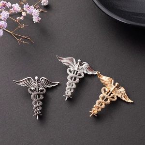 Retro Angel Wing Badge Lapel Pin for Men and Women - Personalized Snake Flower Badge