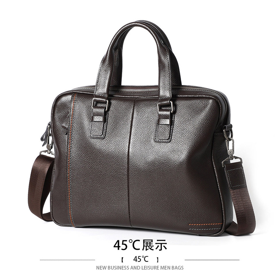 Túi xách tay nam da bò lớp đầu 28×38×8 cm kiêm túi đeo chéo, đựng laptop 13 inch — Màu cà phê, Màu xanh lam, Màu đen chi tiết 21