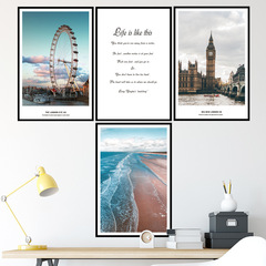 Wall stickers architectural modern Nordic ins self-adhesive stickers romantic living room bedroom TV sofa wall background London