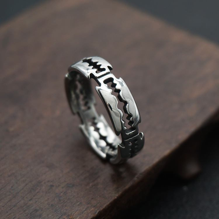 7g Weight Punk Cool Style Solid Color Stainless Steel Unisex Rings