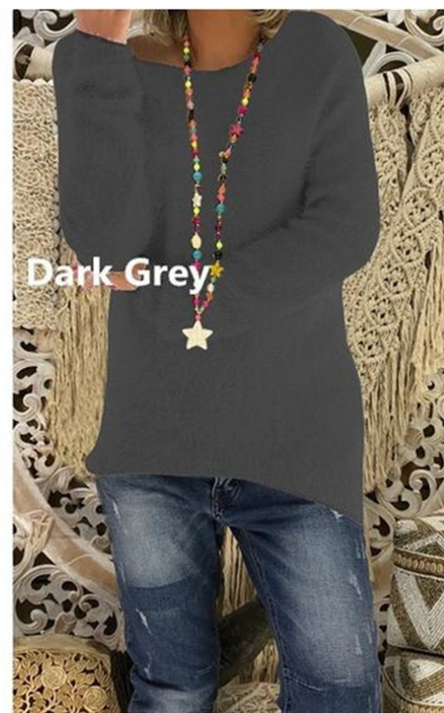 Pull surdimensionné à manches longues pour femme – Pull doux et chaud de couleur unie (noir/vert/rouge/jaune, S-5XL)_voghion.com