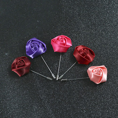 韓版時尚新郎西裝禮服配飾玫瑰花一字胸針伴郎布藝花朵婚慶胸花