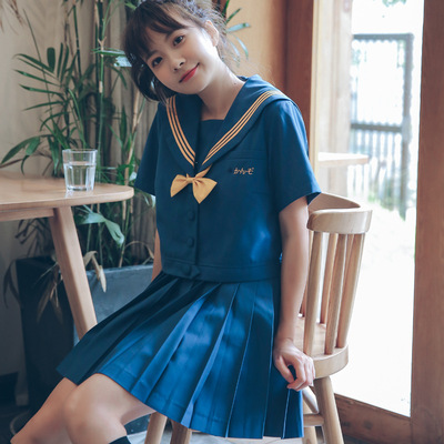 Spring and summer College wind student Class clothes school uniform Orthodox solar system JK uniform Three Soft sister Sailor suit