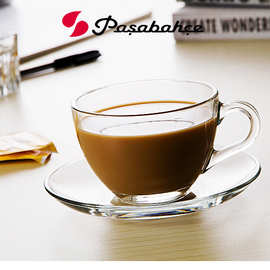 帕莎Pasabahce BASIC系列无铅玻璃咖啡杯碟套装 茶杯牛奶杯97948