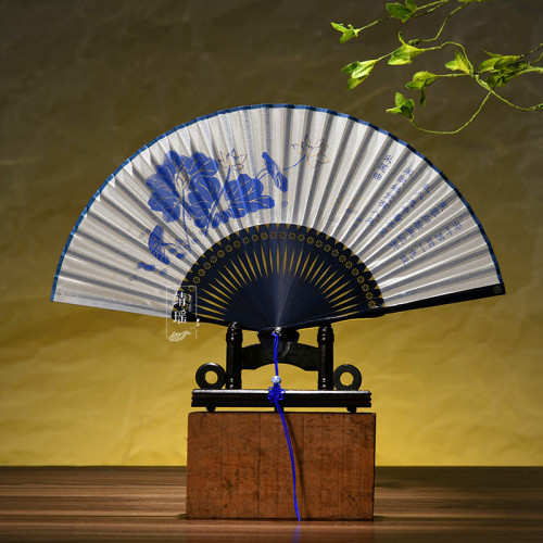 Chinese Fan Chinese Hanfu hand Fan Guochun handmade dance fan retro wooden performance fan with pendant classic folding fan