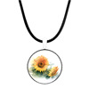 Accessory, metal pendant, fashionable necklace, jewelry, suitable for import, with gem, European style