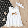 Children's summer skirt with bow, set, brand dress, European style, children's clothing