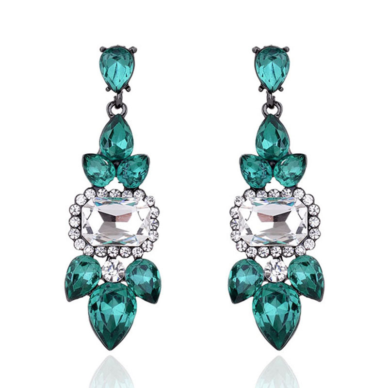 7g Weight Rhinestones Inlay Material Drop Earrings Classification 1 Pair Quantity Daily Occasion Alloy Material Geometric Pattern Women'S Gender Plating Design Retro Style 1 Pair Retro Geometric Alloy Plating Rhinestones Women's Drop Earrings 31