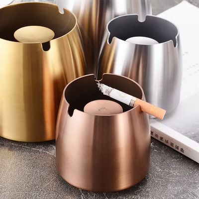 厂家批发金属不锈钢烟灰缸创意家用KTV酒吧防风防飞烟灰缸烟灰盅|ms